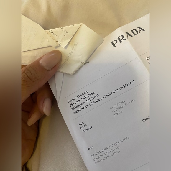 prada bandoliera, napa gaufre ‘1, in color “cipria” (dusty rose pink) - Picture 12 of 12